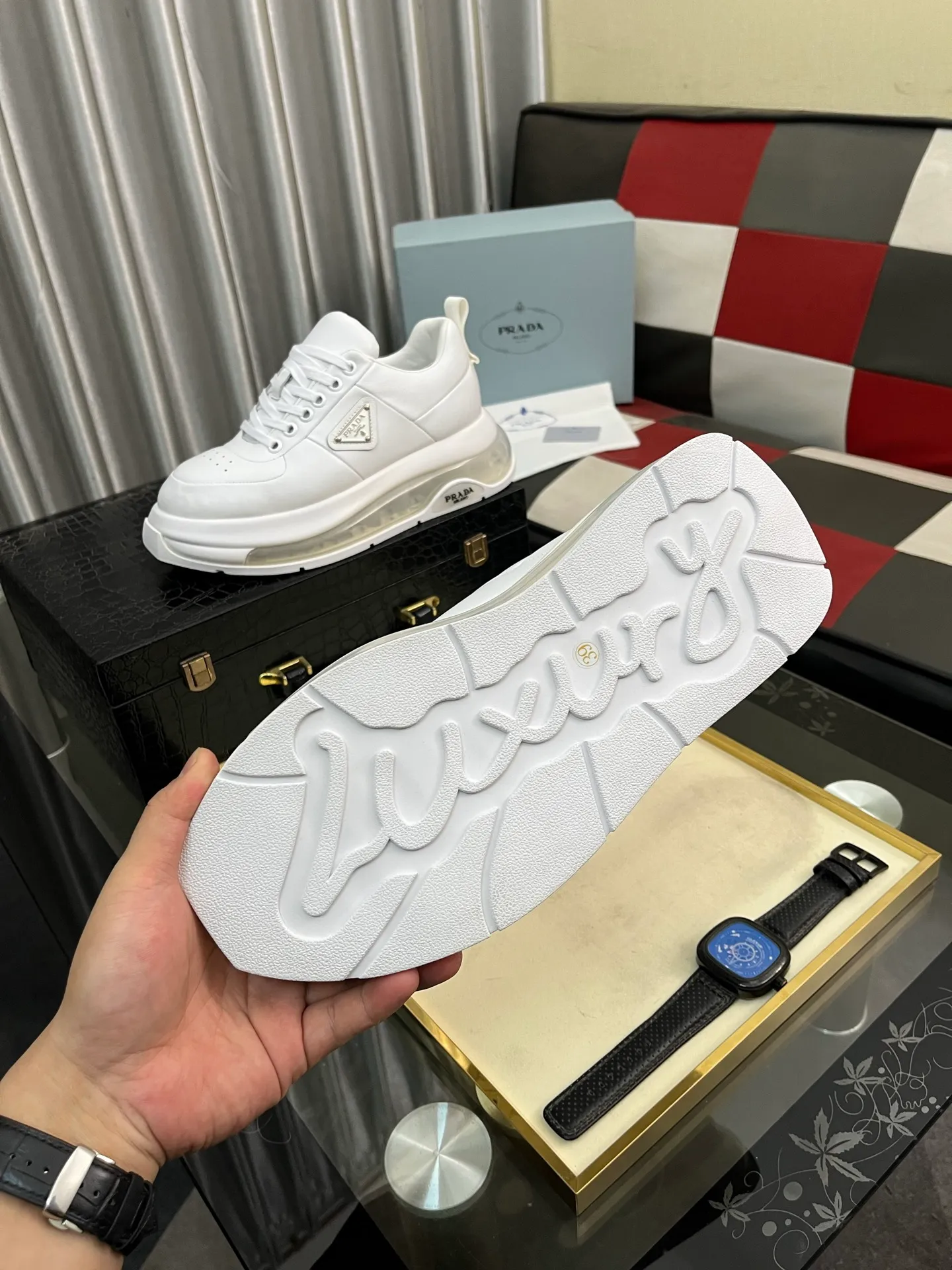 Men's Men's Shoes💰640⌚️⌚️《PRADA*》The latest and most popular casual shoes, top brand [seduce] luxury~purchase, top~quality. [Strong] The upper is made of imported breathable cowhide with cloth material ➕ breathable sheepskin feet (•) and fine workmanship. Code number: 38-442️⃣Colors available